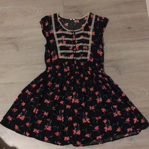 Free People Navy Blue Floral Dress